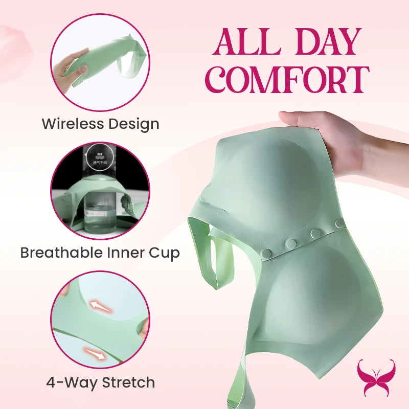 Seamless Ice Silk Front Button Plus Size Comfortable Bra