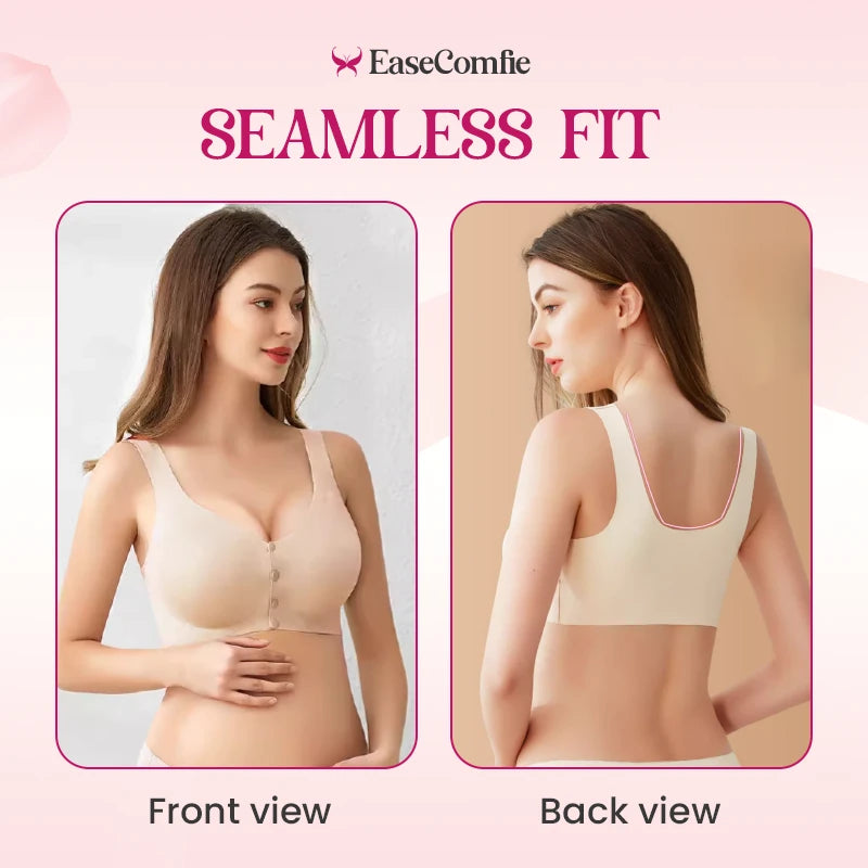 Seamless Ice Silk Front Button Plus Size Comfortable Bra