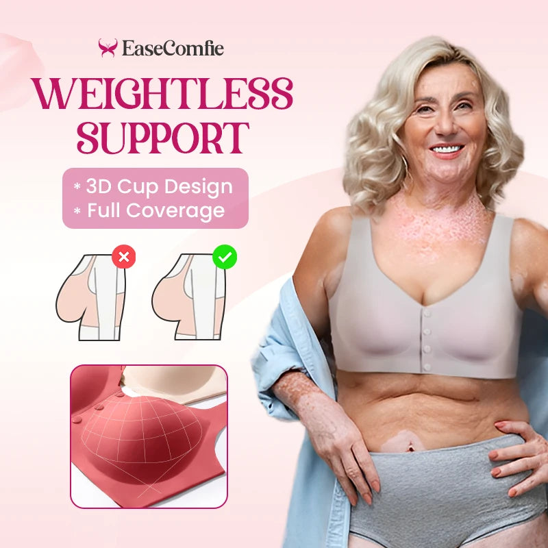 Seamless Ice Silk Front Button Plus Size Comfortable Bra