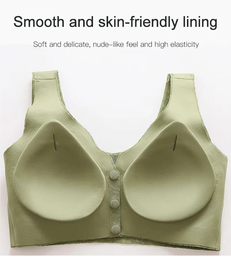 Seamless Plus Size Lace Button Front Comfy Bra ( PACK OF 3)