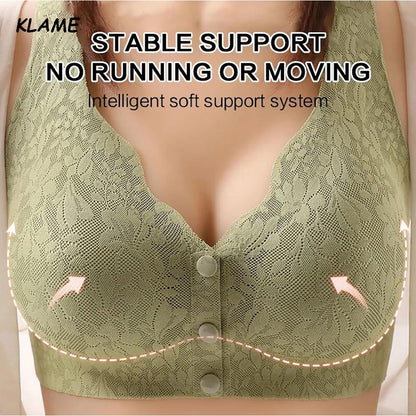 Seamless Plus Size Lace Button Front Comfy Bra ( PACK OF 3)