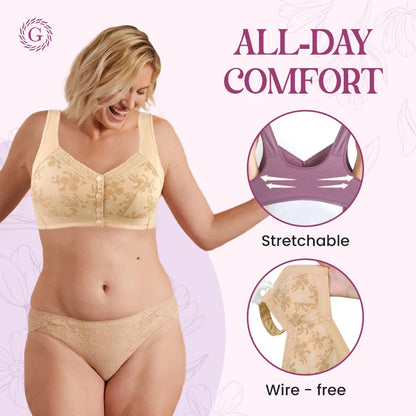 Rose Bra Wireless Front Button Bras Large Size For Women