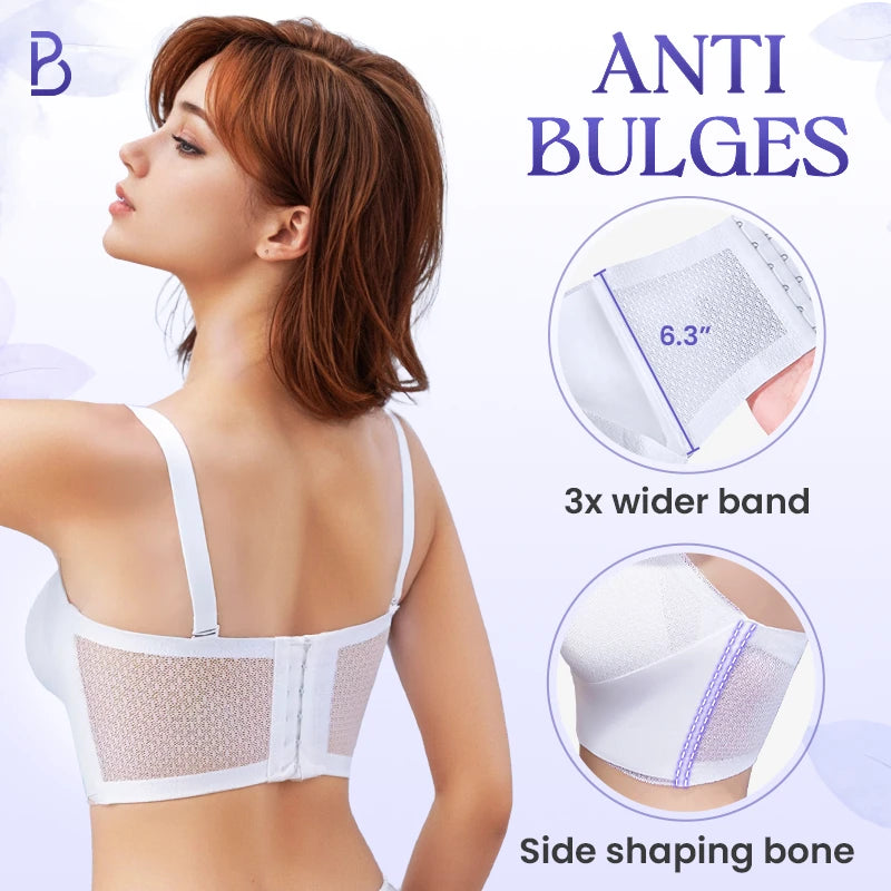 Breathable Non-Slip Strapless Front Buckle Push-Up Bra